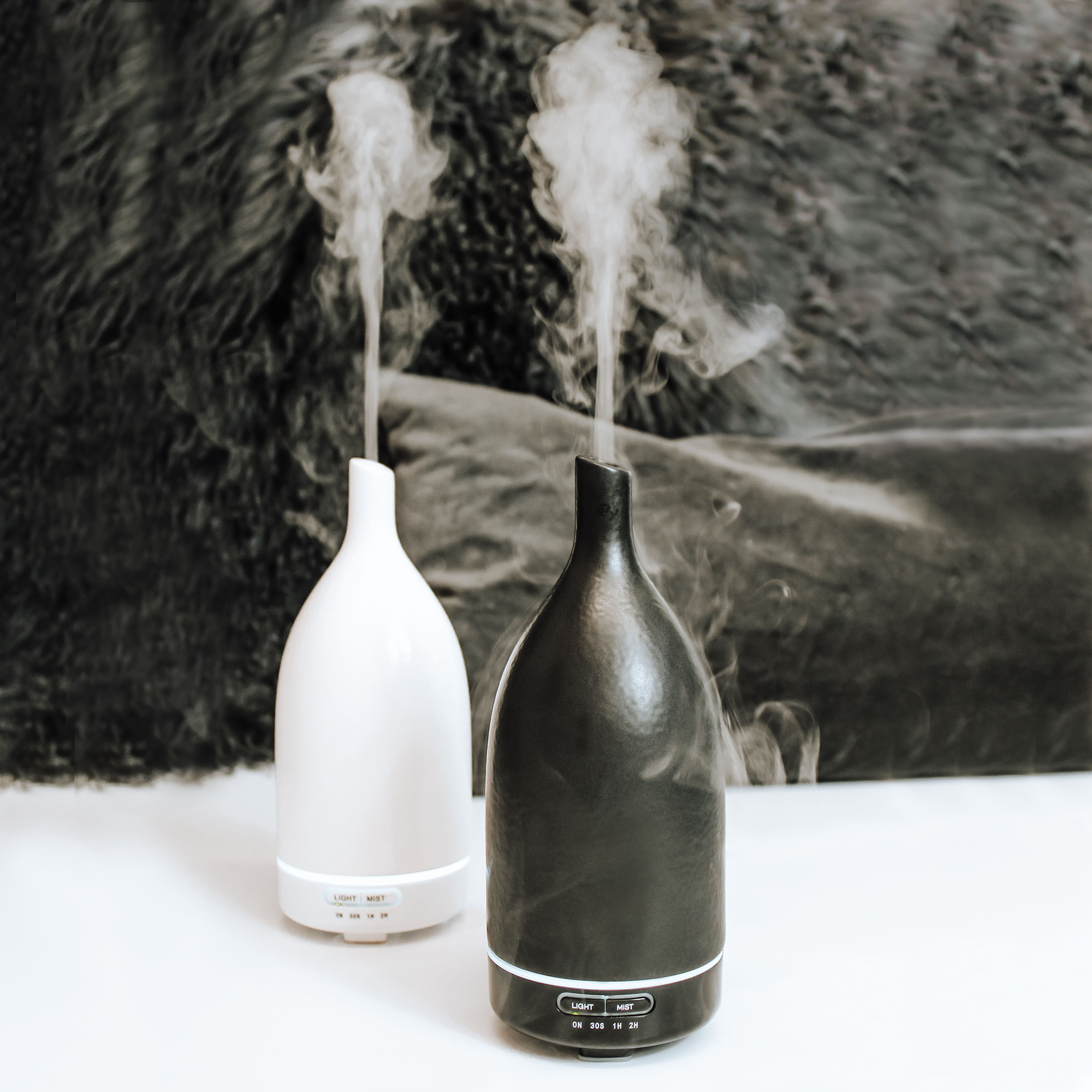 Ceramic Ultrasonic Aromatherapy Diffuser — Black or White