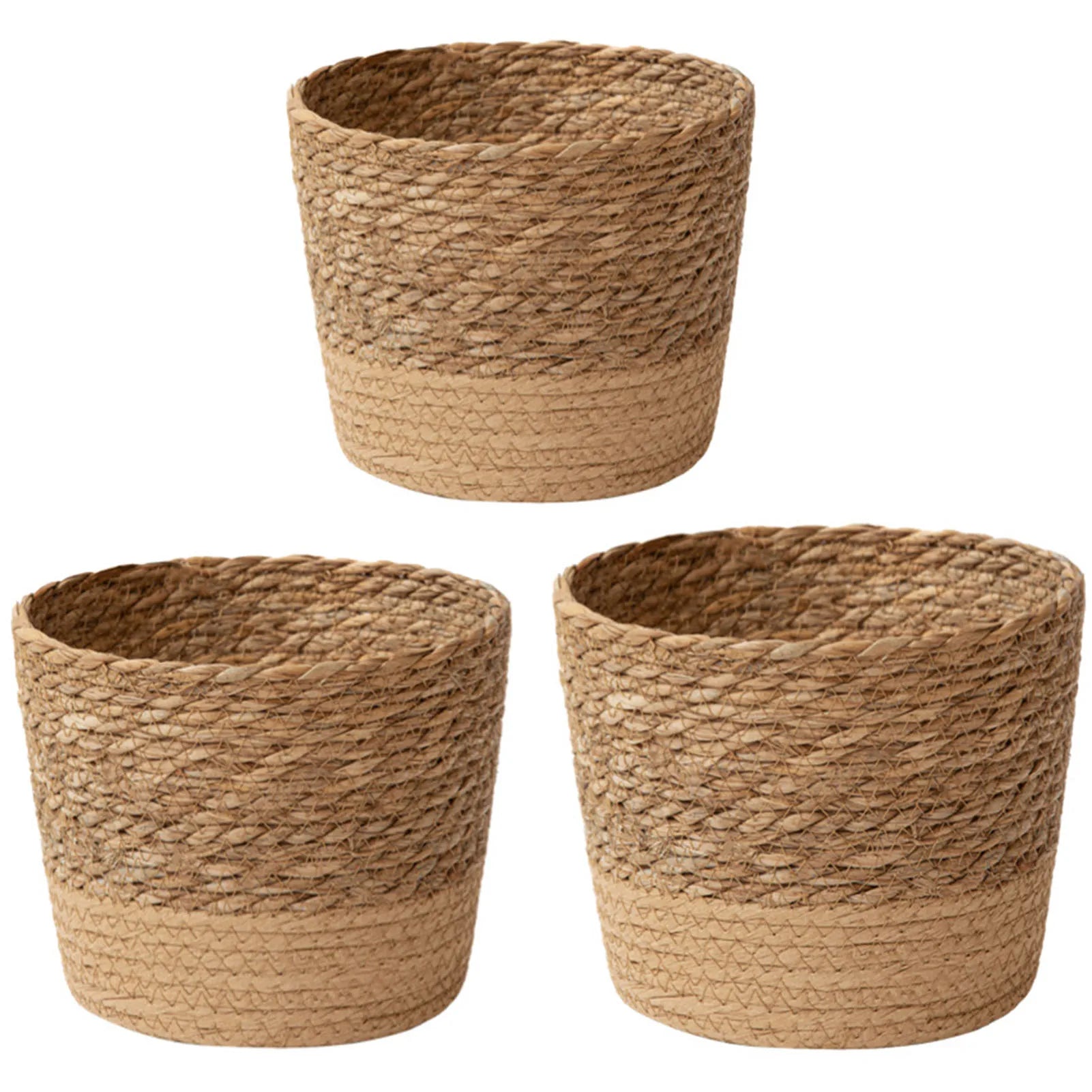 Handwoven Straw Wicker Planter Basket — Natural