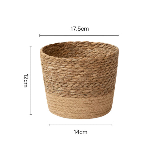 Handwoven Straw Wicker Planter Basket — Natural