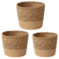 Handwoven Straw Wicker Planter Basket — Natural