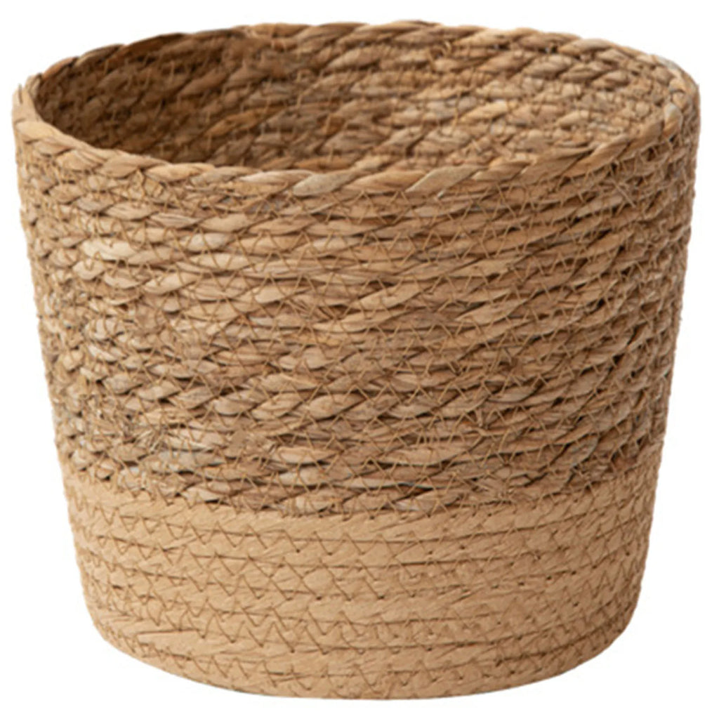 Handwoven Straw Wicker Planter Basket — Natural