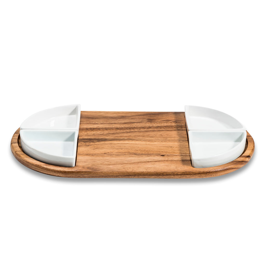 Handmade Ceramic Serving Tray Set — 4 Triangular Bowls