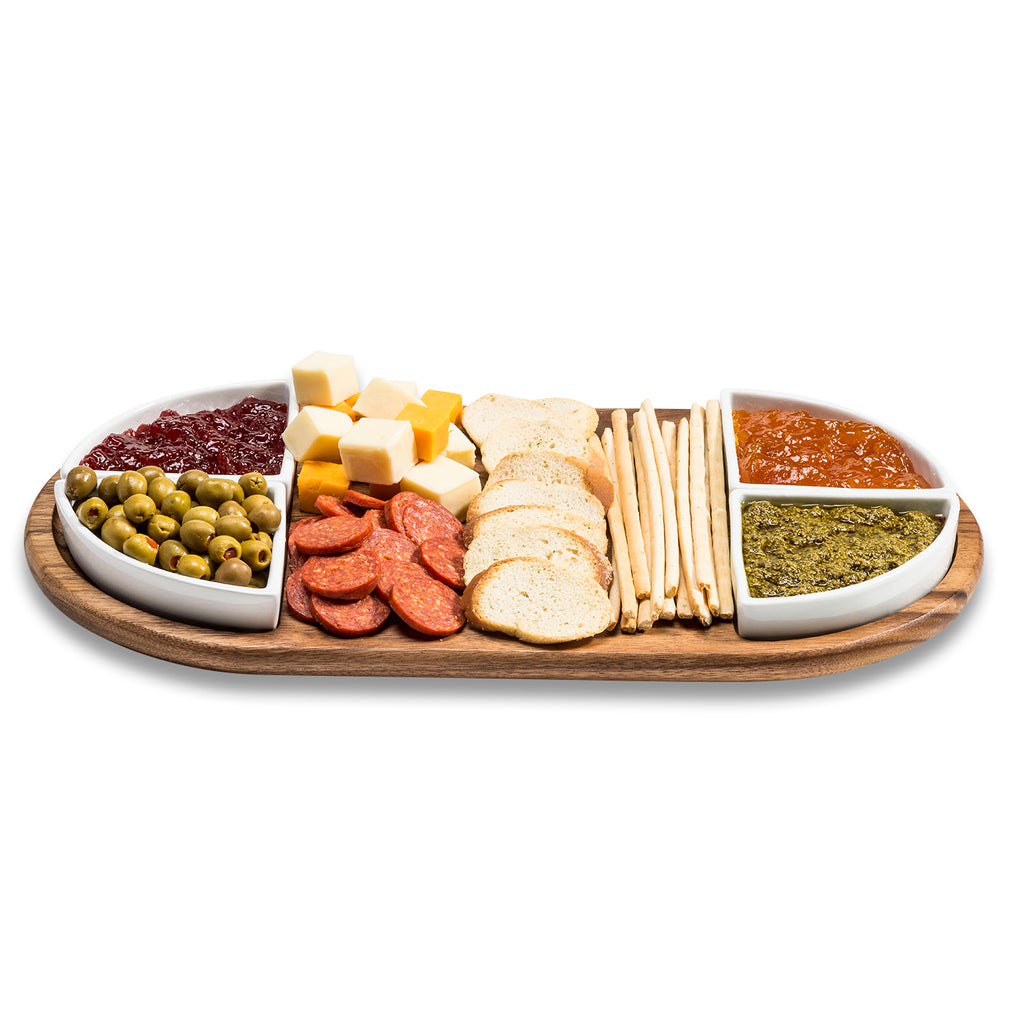 Handmade Ceramic Serving Tray Set — 4 Triangular Bowls